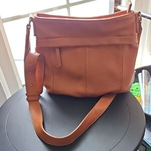 Antik Kraft Brown Vegan Leather Bag with Patterned Lining